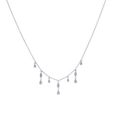 18 Karat Weißgold Diamant-Halskette mit einfachem Strang
