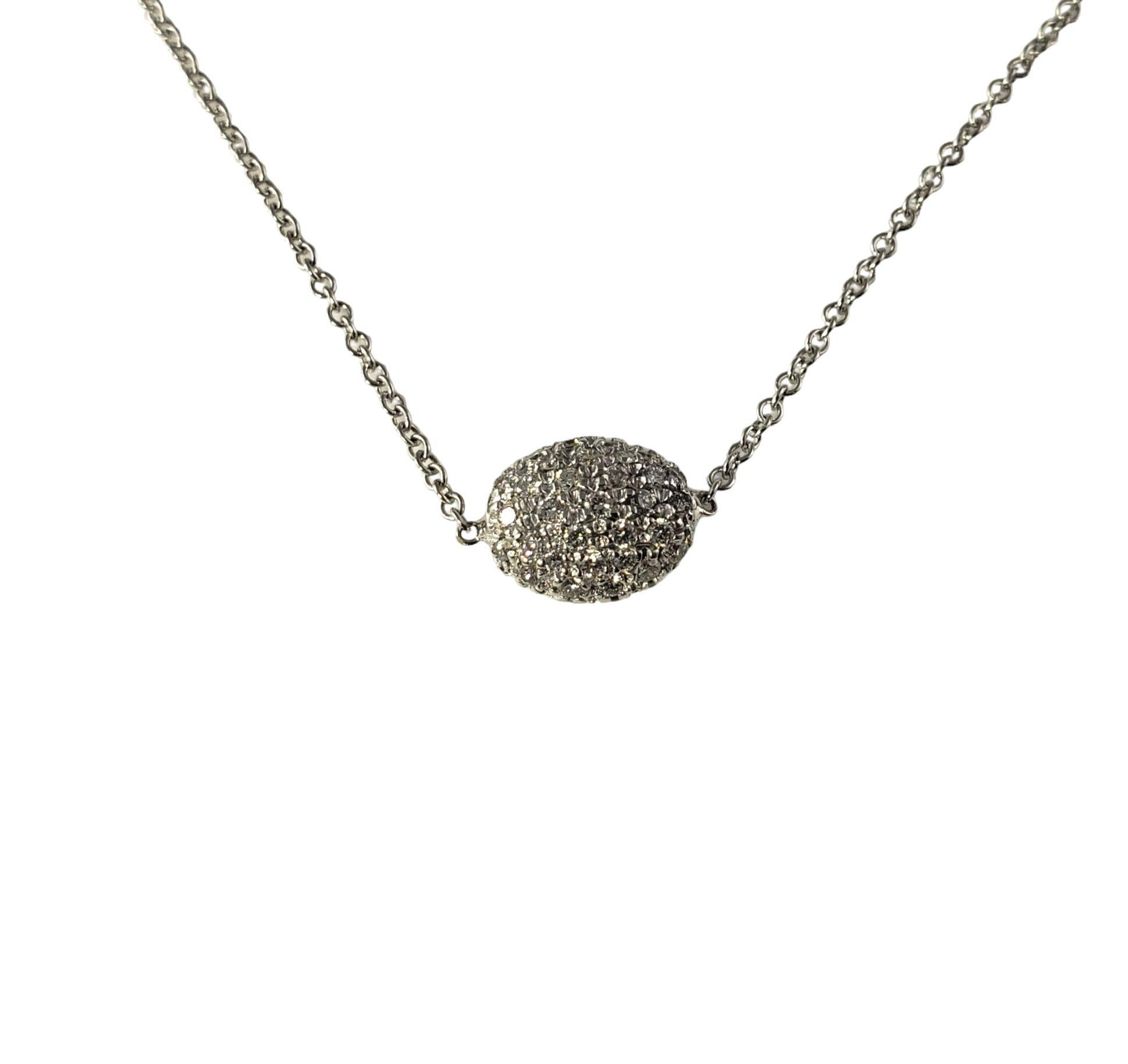 Women's 18 Karat White Gold Diamond Slide Pendant Necklace #14046 For Sale