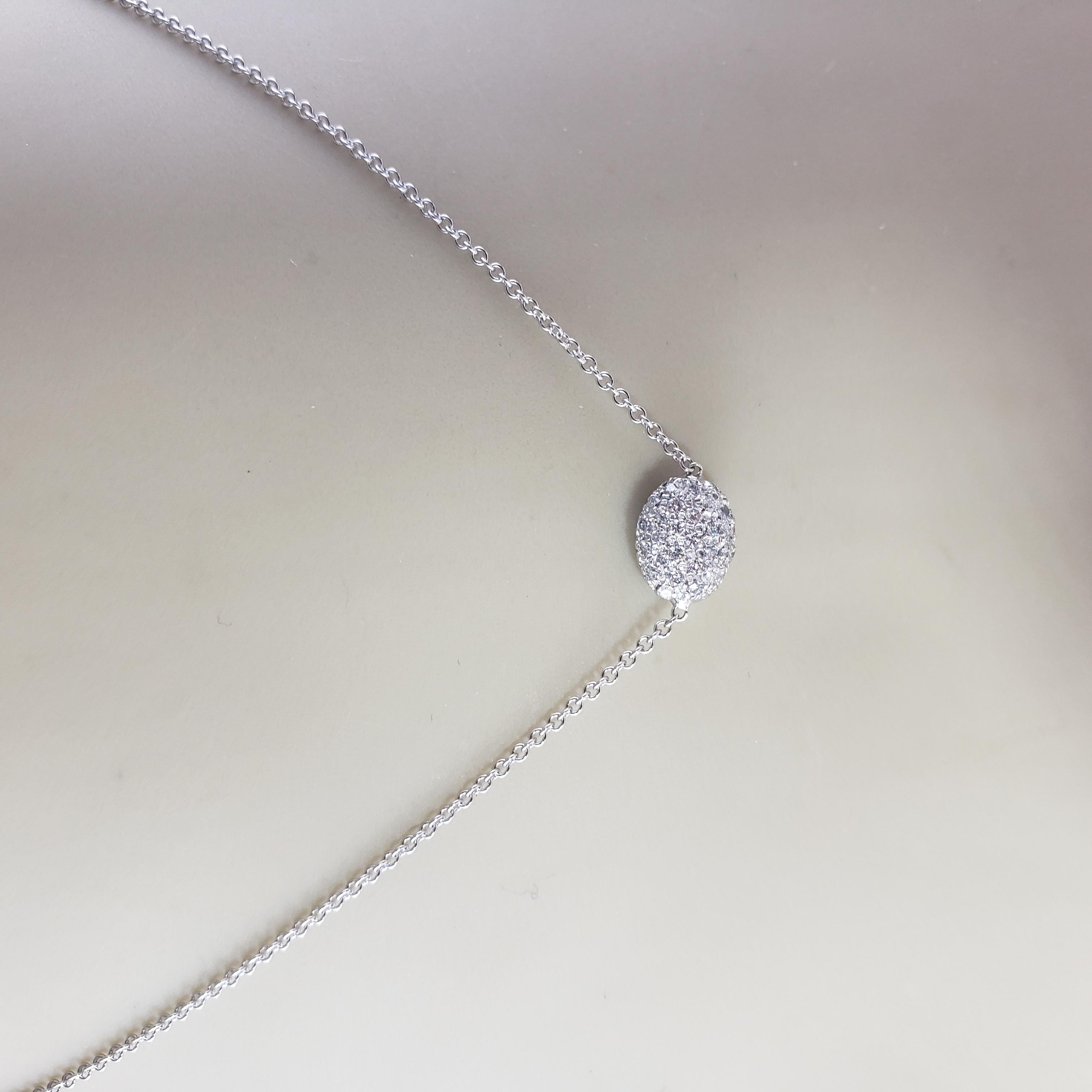 18 Karat White Gold Diamond Slide Pendant Necklace #14046 For Sale 2