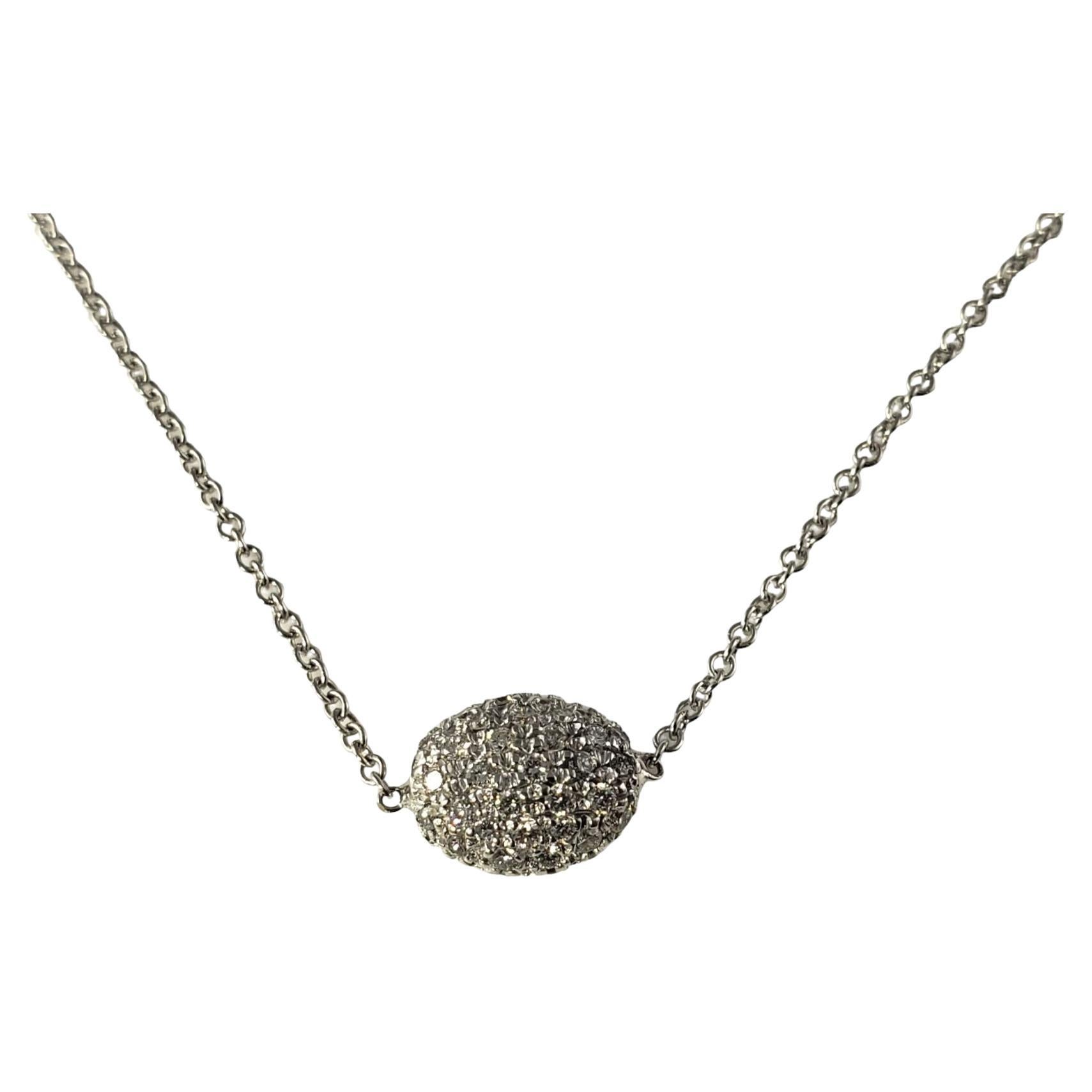 18 Karat White Gold Diamond Slide Pendant Necklace #14046 For Sale