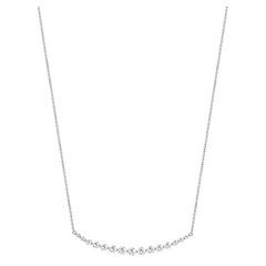 18 Karat White Gold Diamond Smile Necklace