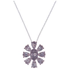 18 Karat White Gold Diamond Snowflake Necklace