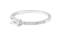 18 Karat Weißgold Diamant Solitär Ewigkeitsring