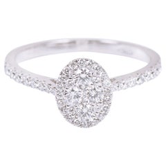 18 Karat Weißgold Diamant Solitär Verlobungsring mit unsichtbarer Fassung aus Cluster