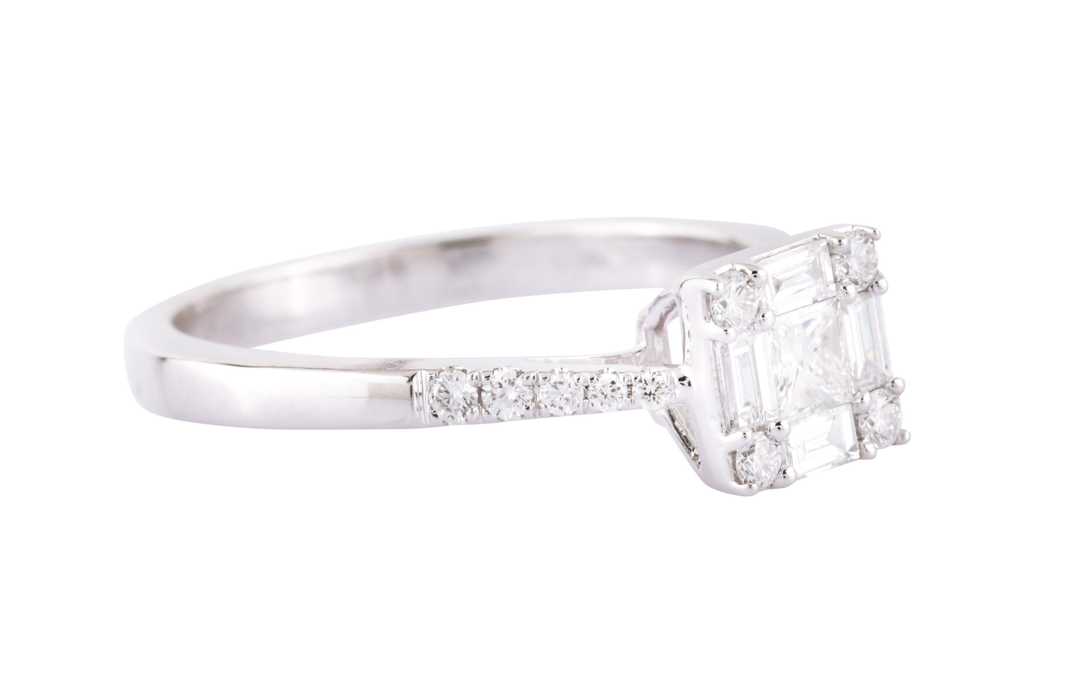 18 Karat White Gold Diamond Solitaire Ring

Coming from the house of classic style, this diamond ring presents one of the finest creations of our collection. They are showered with a classy finish and organic silhouette. Its design is timeless,