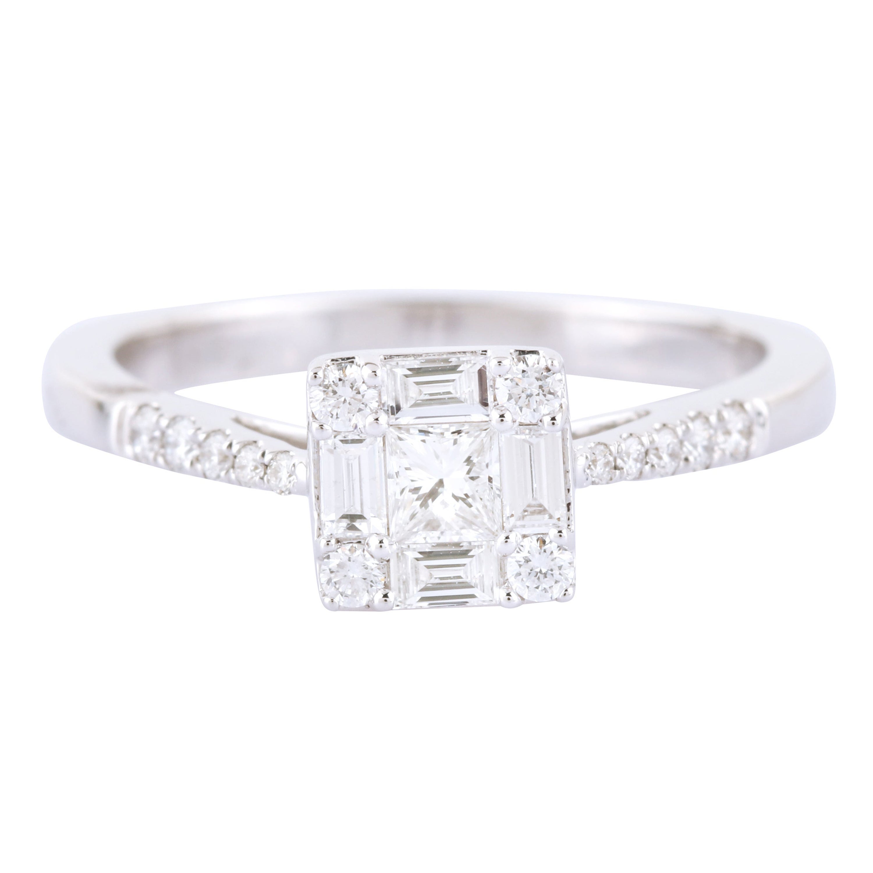 Solitär-Ring aus 18 Karat Weißgold mit Diamant