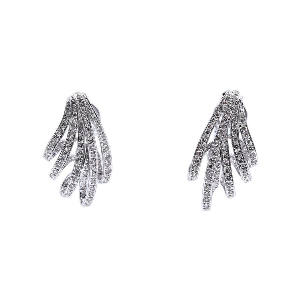 18ct White Gold Hoop Diamond Earrings