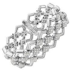18 Karat White Gold Diamond Statement Bracelet
