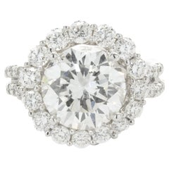 18 Karat White Gold Diamond Swirl Engagement Ring