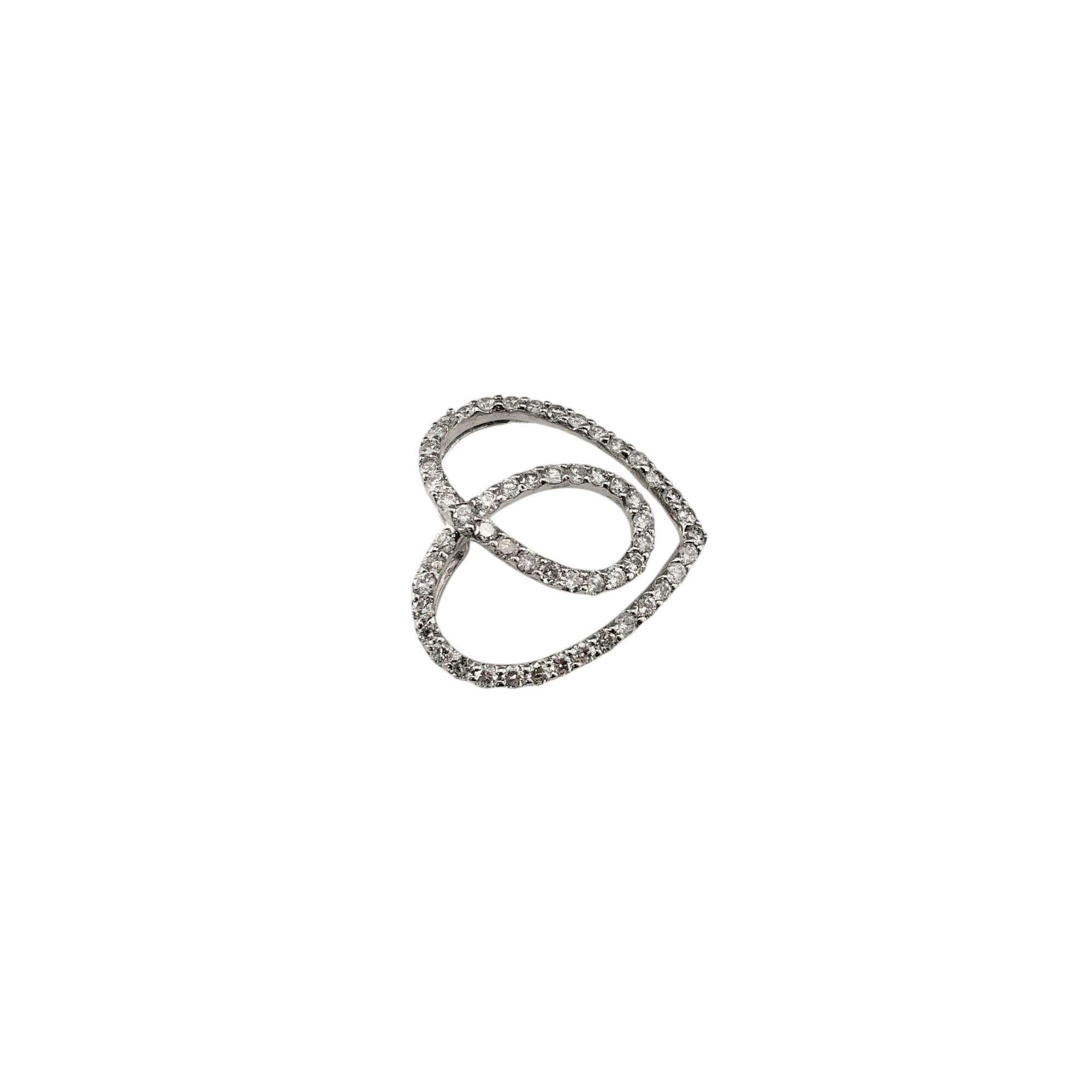 18 Karat Weißgold Diamant-Wirbel-Herz-Anhänger #21234 (Brillantschliff) im Angebot