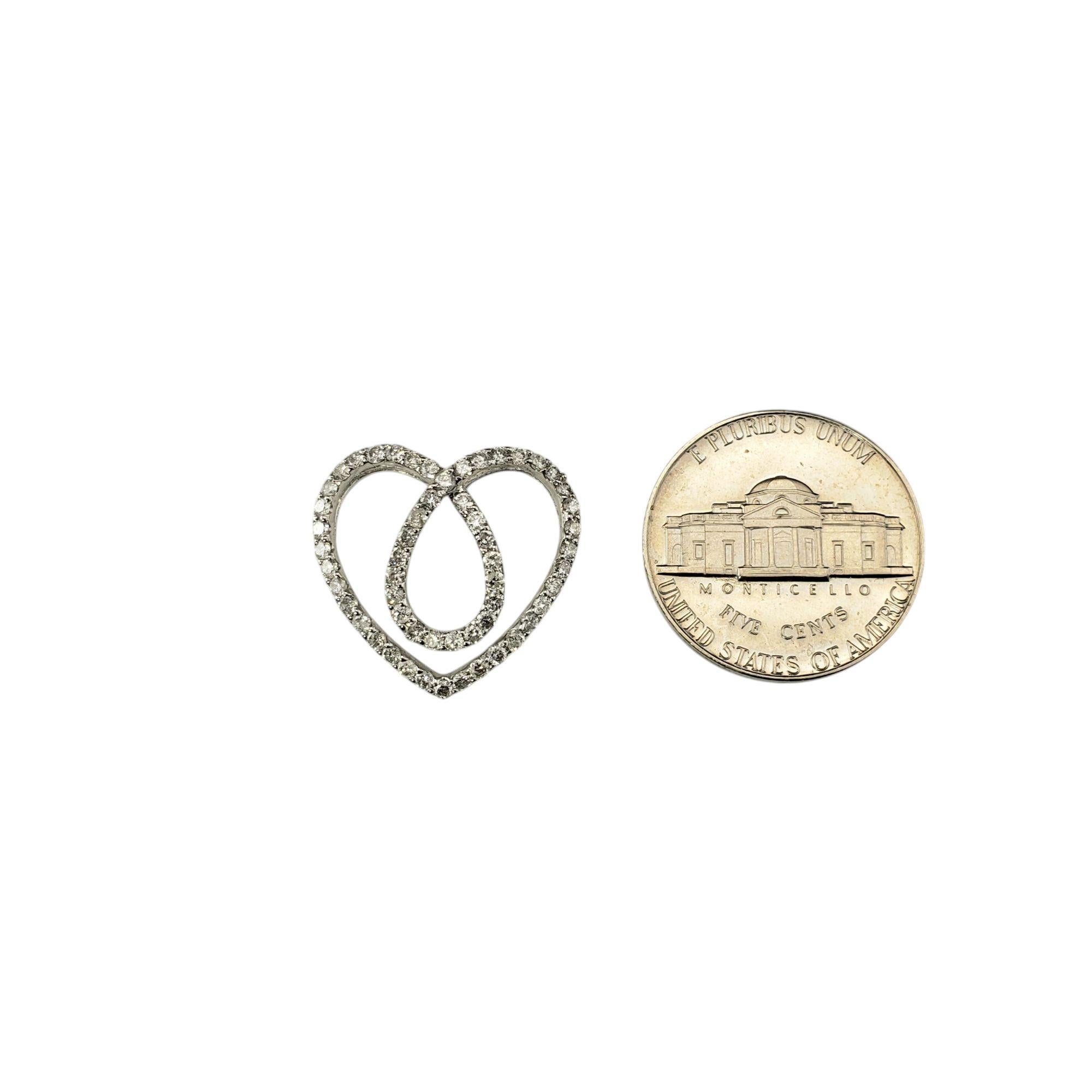 18 Karat Weißgold Diamant-Wirbel-Herz-Anhänger #21234 im Angebot 1