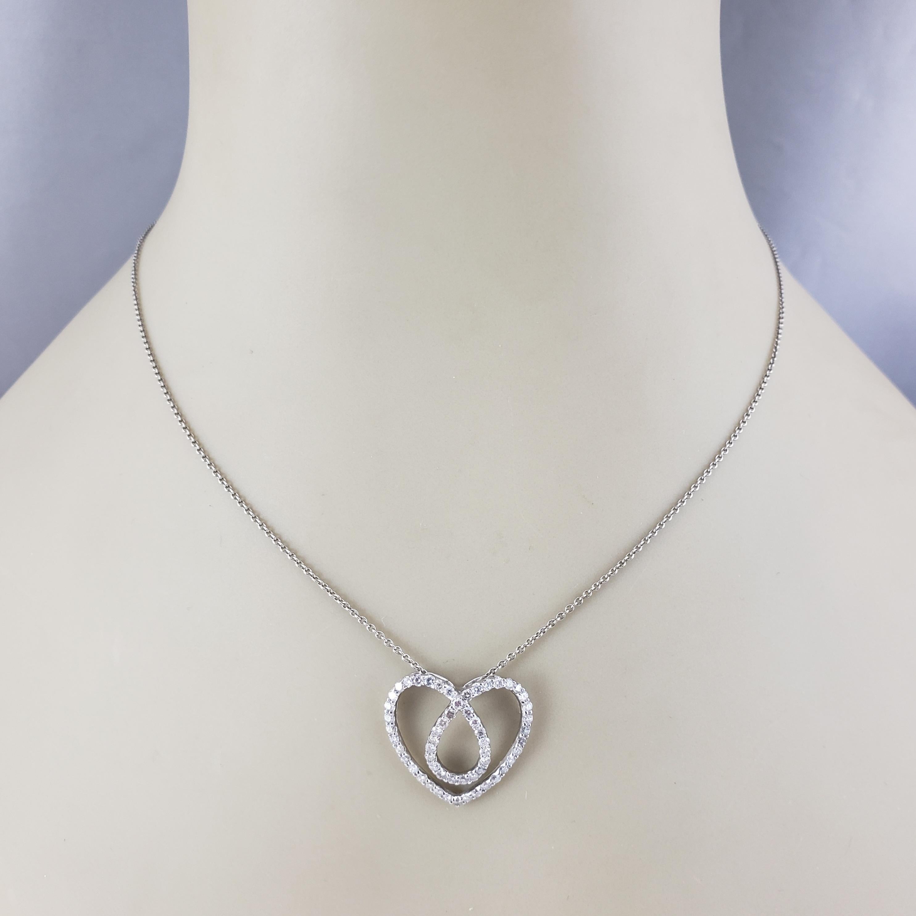 18 Karat Weißgold Diamant-Wirbel-Herz-Anhänger #21234 im Angebot 2
