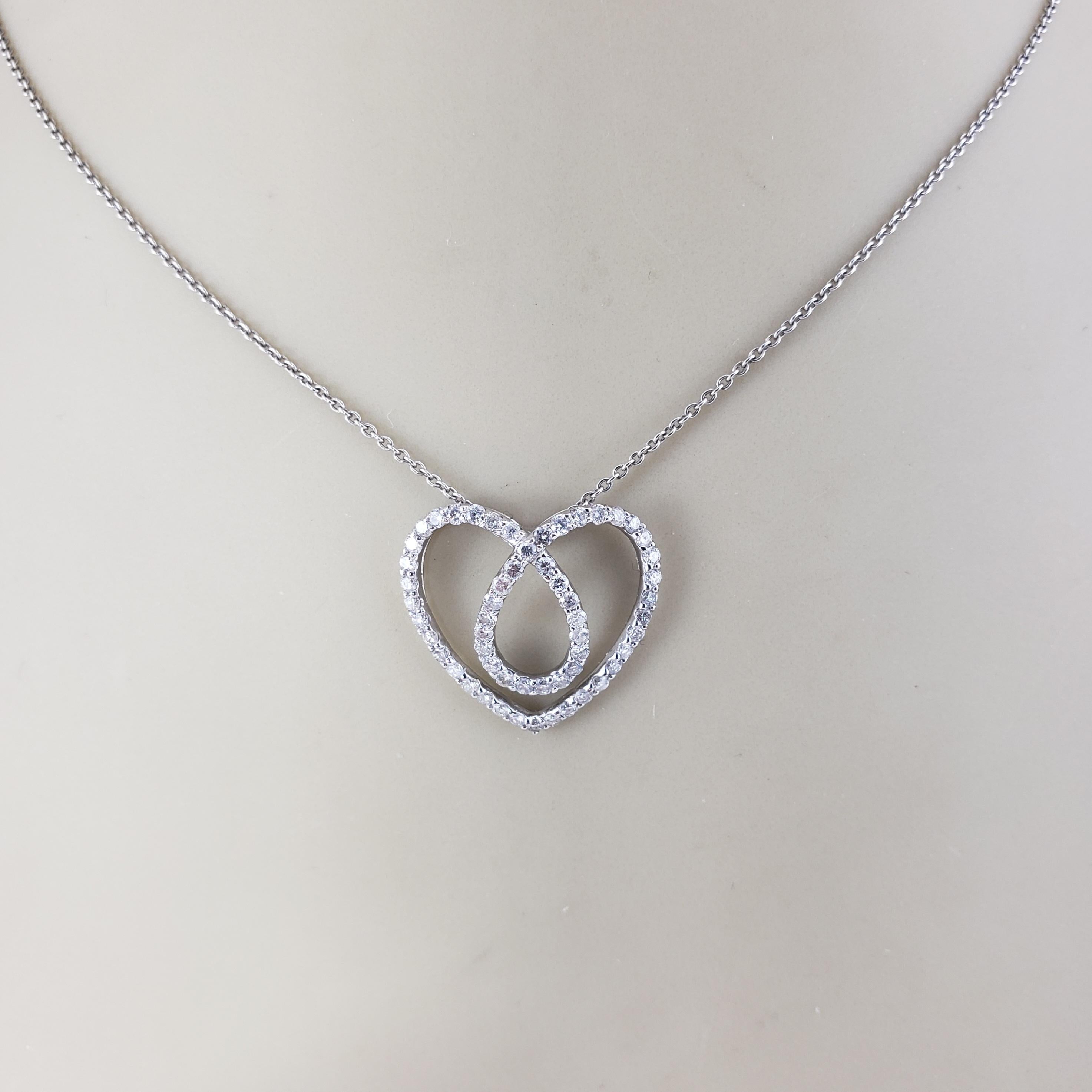 18 Karat Weißgold Diamant-Wirbel-Herz-Anhänger #21234 im Angebot 3