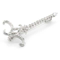 18 Karat White Gold Diamond Sword Pin