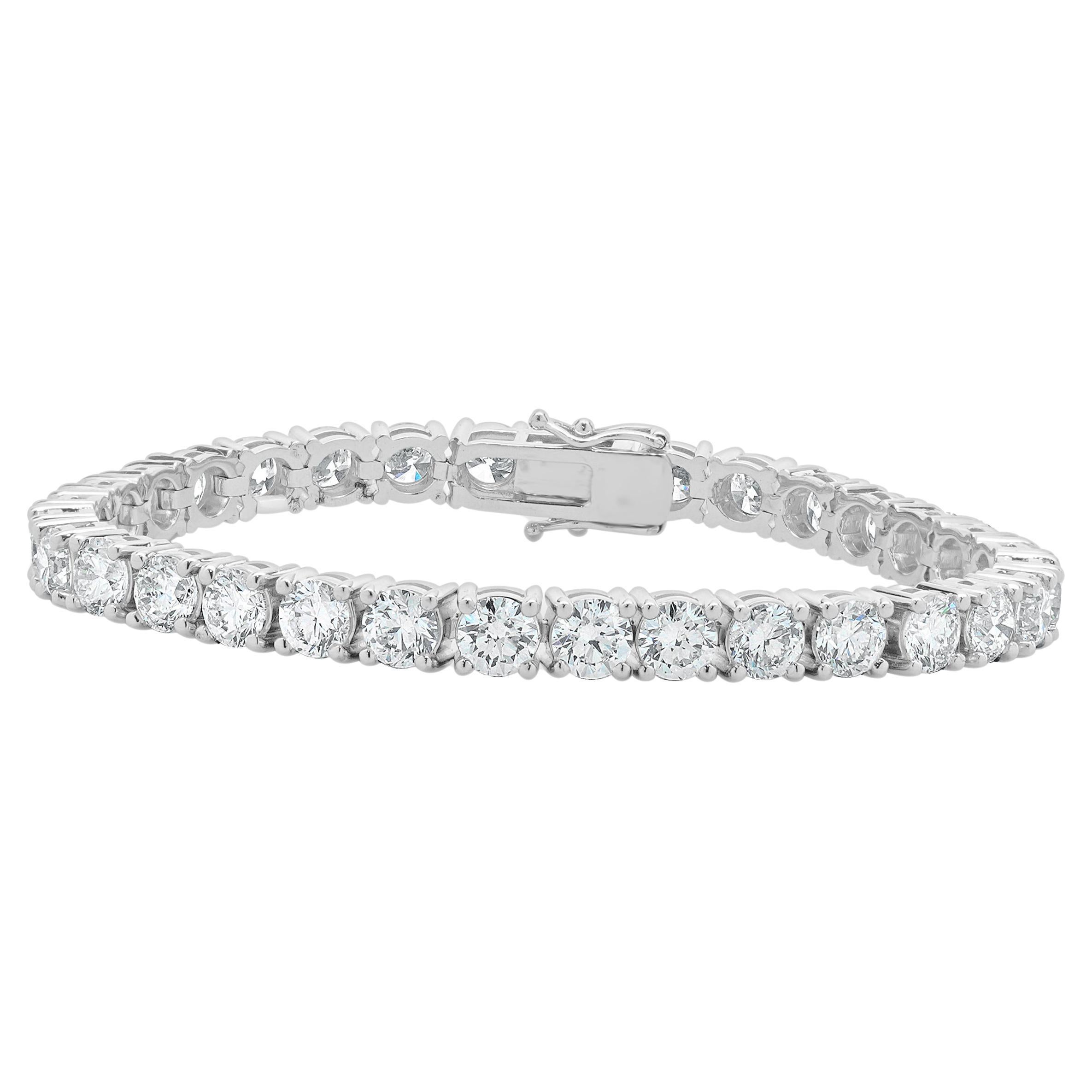 Bracelet tennis en or blanc 18 carats et diamants en vente