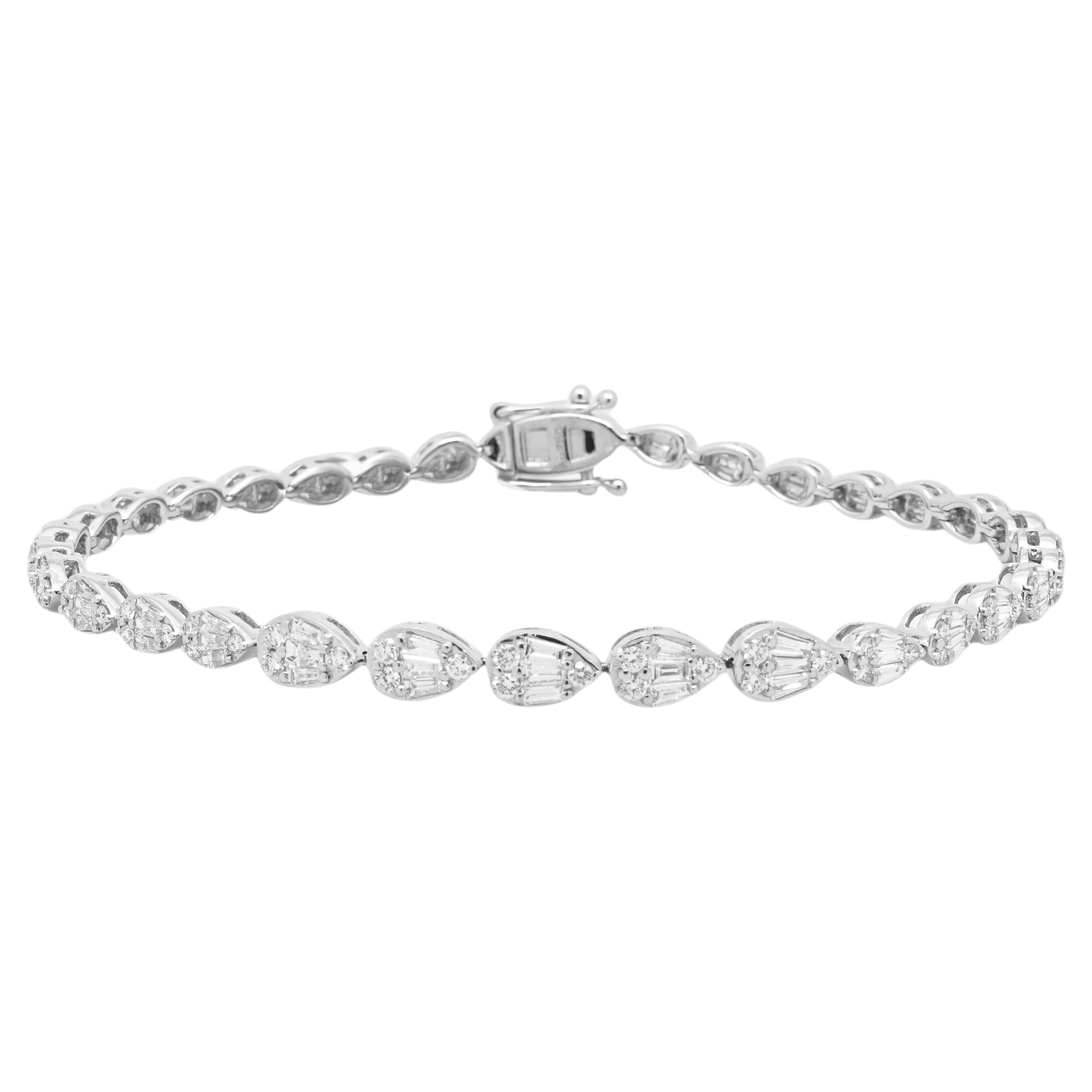 Pulsera de tenis con diamantes en oro blanco de 18 quilates