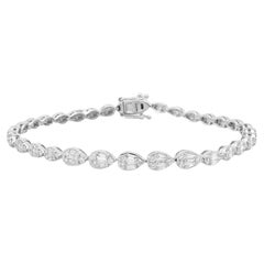 Pulsera de tenis con diamantes en oro blanco de 18 quilates