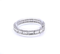 18 Karat White Gold Diamond Tennis Bracelet Signed “BJC Samuel Benham”