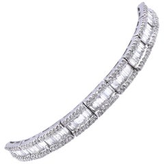 18 Karat White Gold Diamond Tennis Bracelet Signed “BJC Samuel Benham”