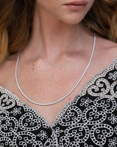 18 Karat White Gold Diamond Tennis Necklace