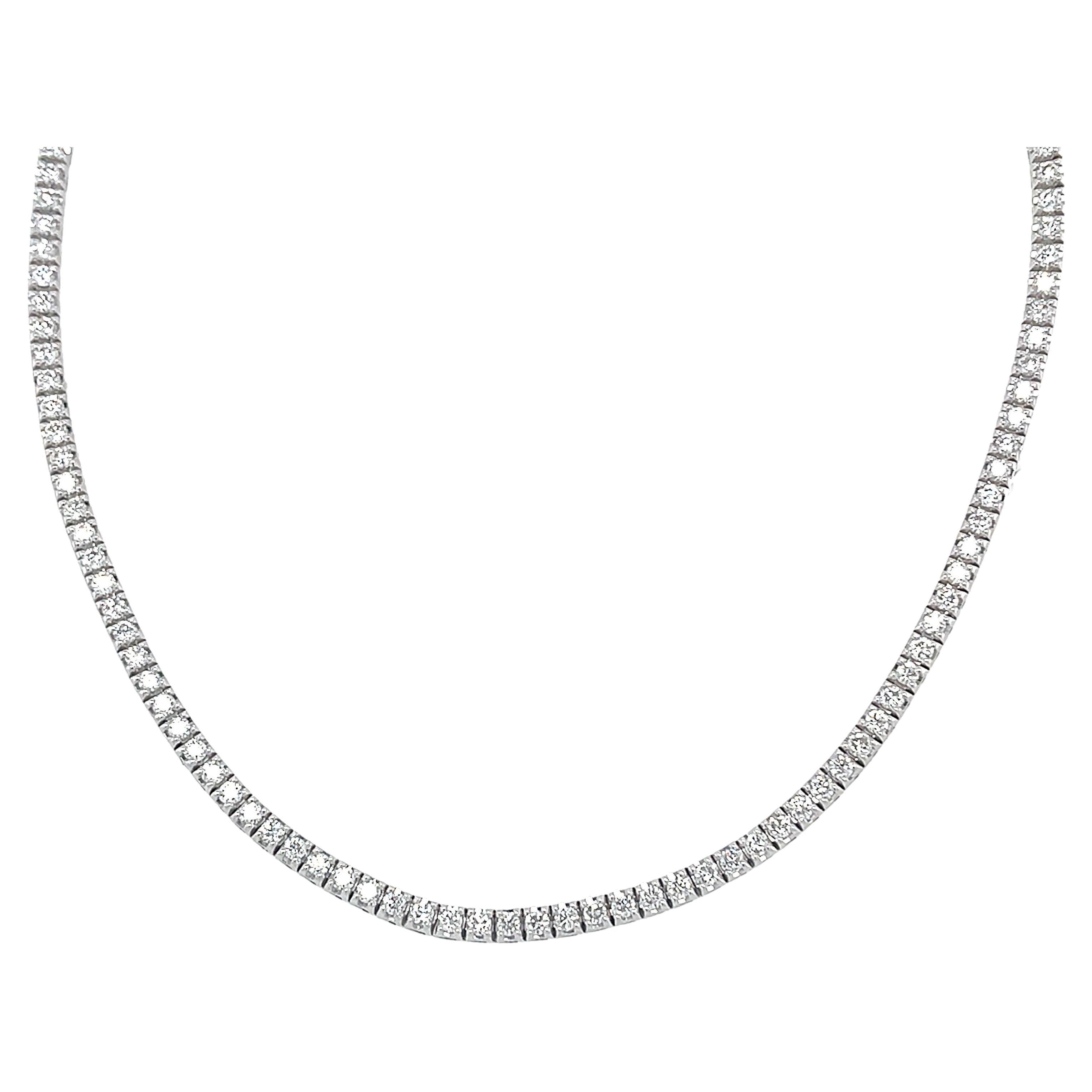 18 Karat Weißgold Diamant-Tennis-Halskette