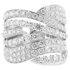 18 Karat White Gold Diamond Wave Cigar Band 18 Karat White Gold Diamond Wave Cigar Band