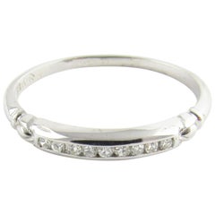 18 Karat White Gold Diamond Wedding Band