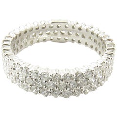 18 Karat White Gold Diamond Wedding or Anniversary Band