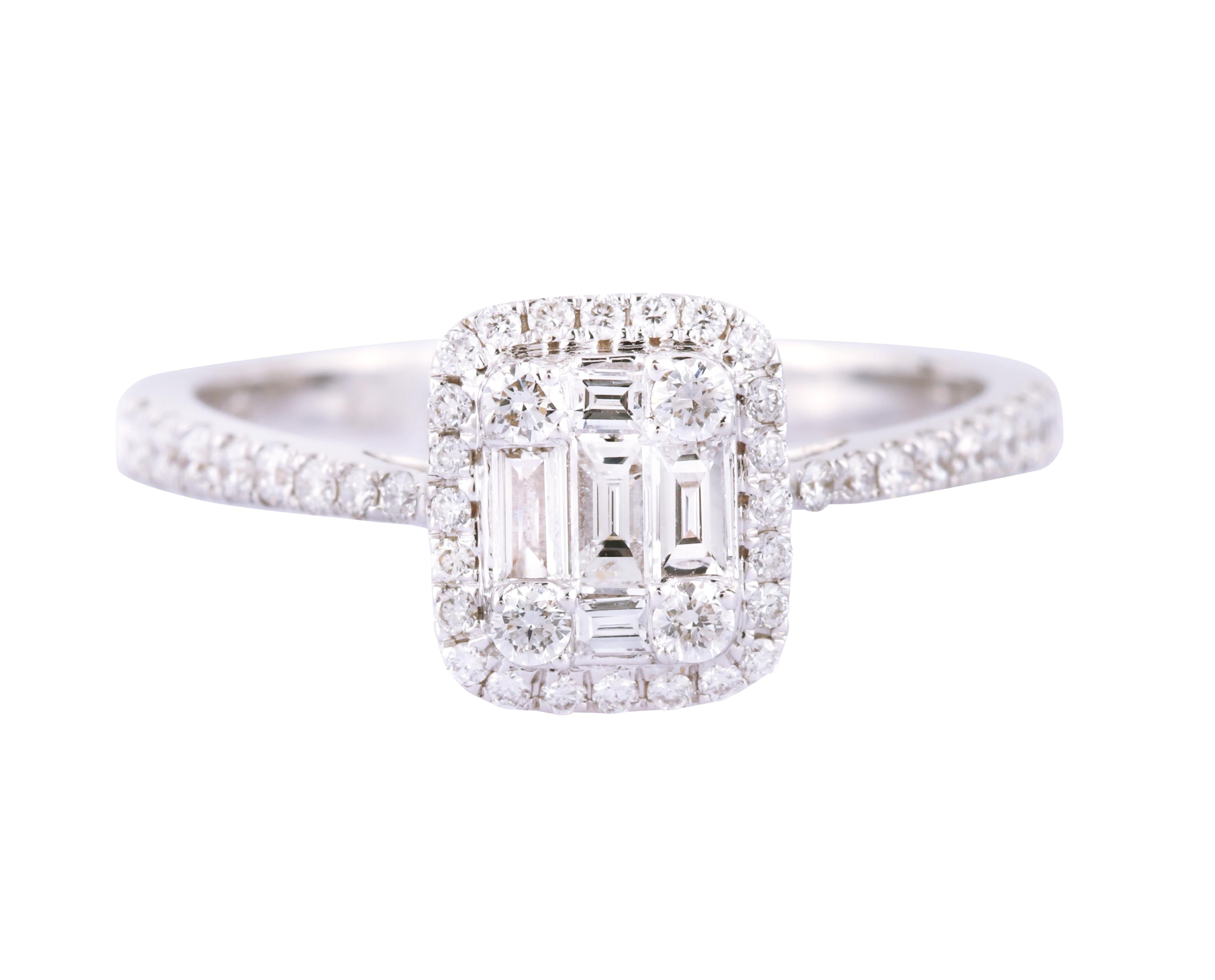 18 Karat Weißgold Diamant-Hochzeitsring im Zustand „Neu“ im Angebot in Jaipur, IN