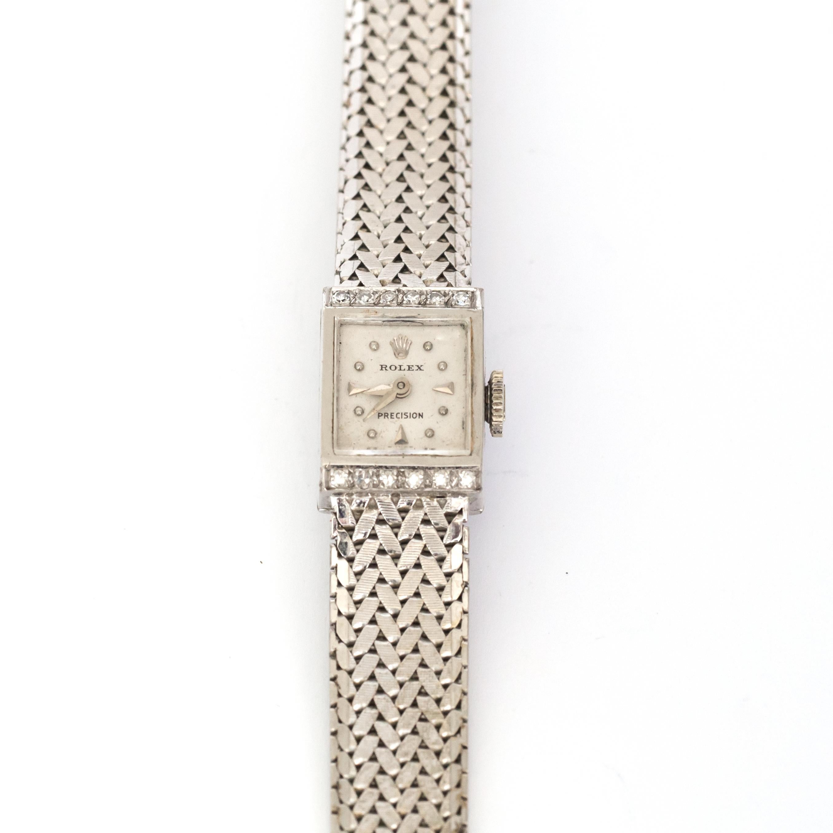 Round Cut 18 Karat White Gold Diamond Women's Watch