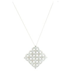 18 Karat White Gold Diamond X Link Necklace