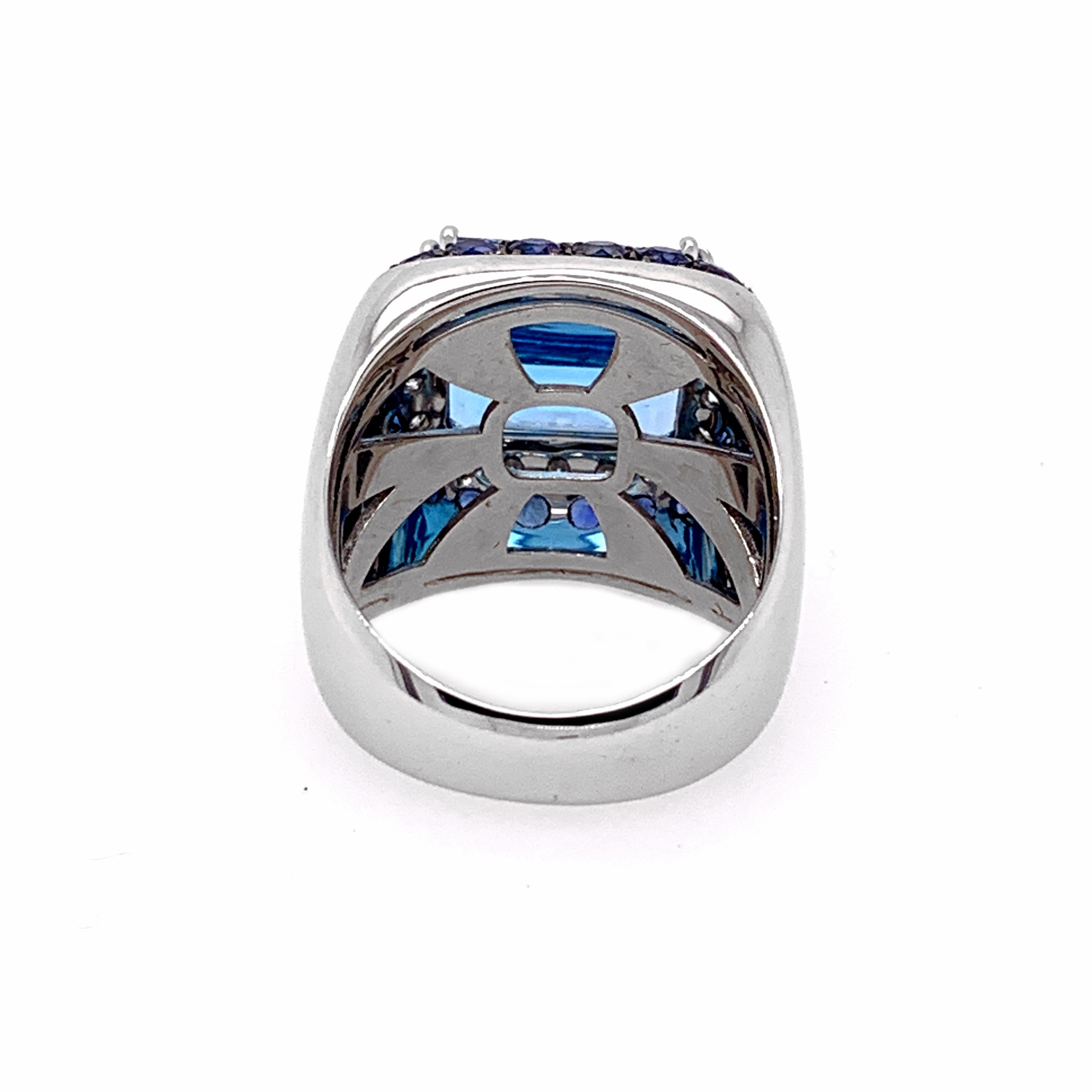 sapphire and blue topaz ring