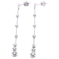 18 Karat White Gold Diamonds by The Yard Earrings