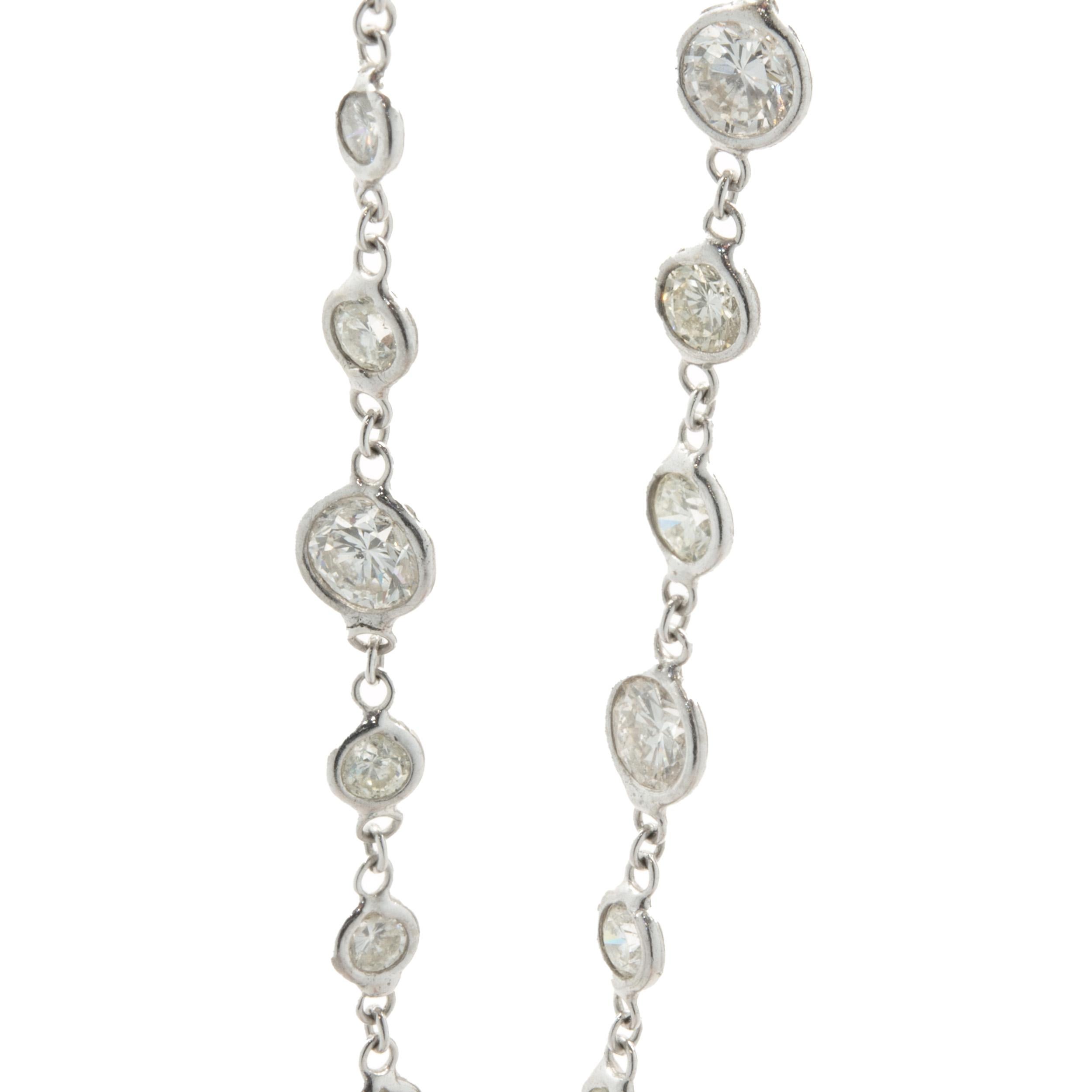 18 Karat Weißgold Diamanten durch die Yard Halskette im Zustand „Hervorragend“ im Angebot in Scottsdale, AZ