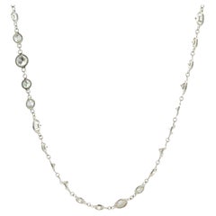 18 Karat White Gold Diamonds By The Yard Necklace