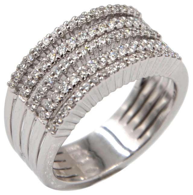 Garavelli 18 Karat White Gold Diamonds Engagement Ring For Sale at ...