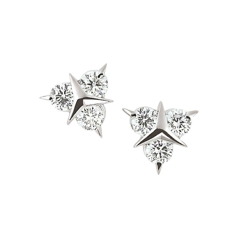 Boucles d'oreilles Garavelli en or blanc 18 carats avec diamants en vente