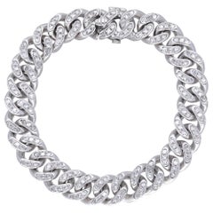 18 Karat White Gold Diamonds Groumette Bracelet
