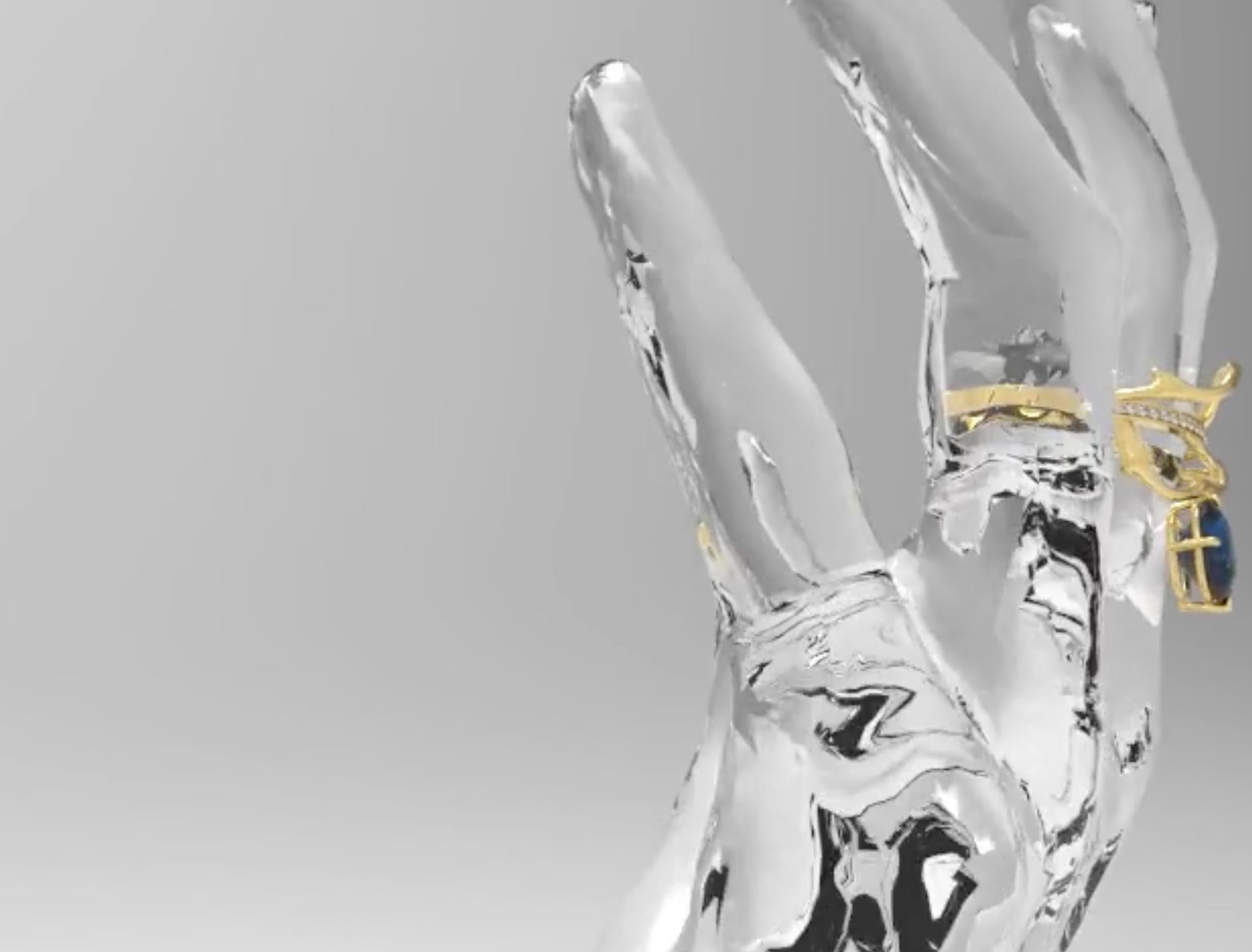 18 Karat Weißgold Diamant-Ring mit Paraiba-Turmalin und Saphiren im Angebot 2