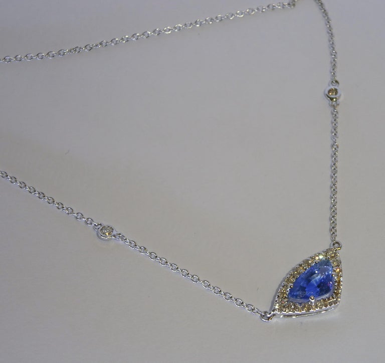 18ct Gold Ladies White Sapphire Pendant Necklace CodeA03T052 main image 1
