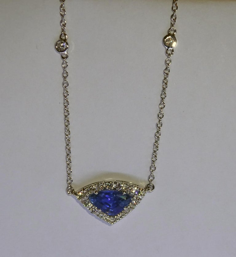 18ct Gold Ladies White Sapphire Pendant Necklace CodeA03T052 main image 0