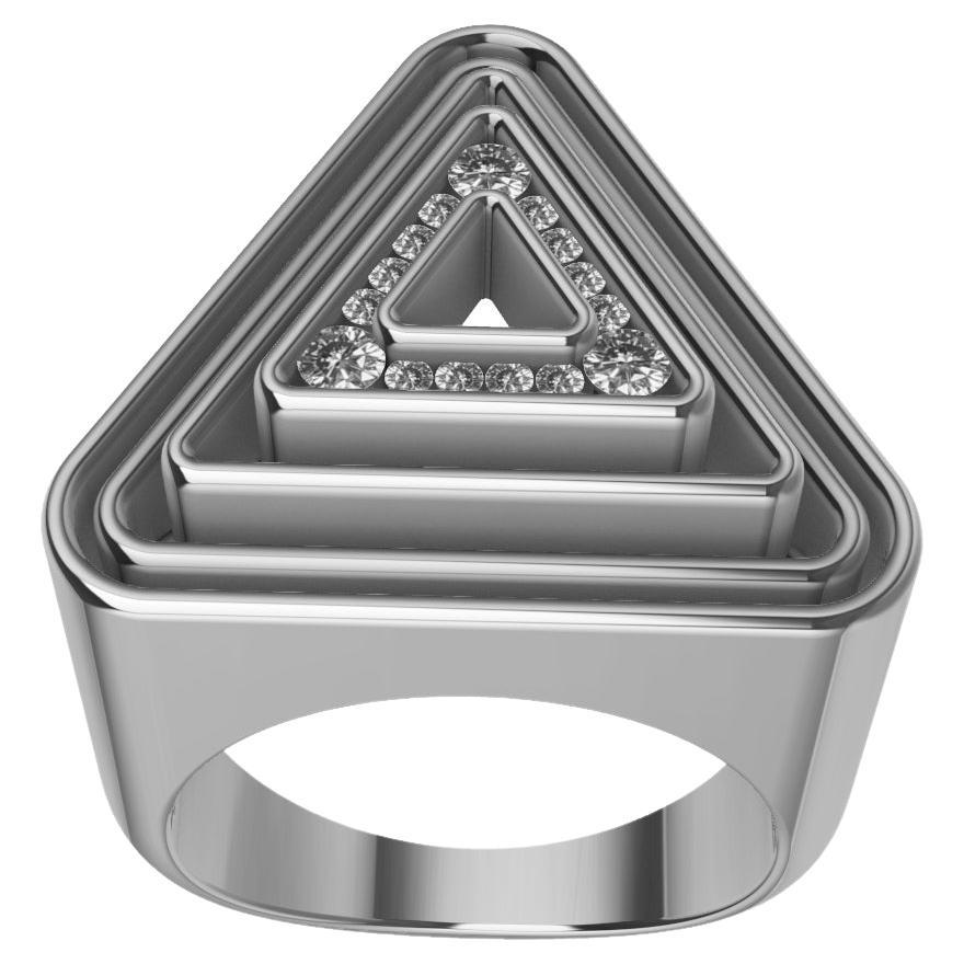 14 karat white gold 2.00ctw princess cut diamond pyramid ring (dr340-x) -  Brocks Jewelers