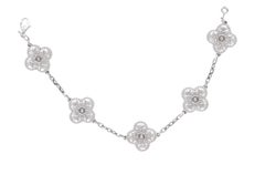 18 Karat White Gold Diamonds Van Cleef & Arpels Vintage Alhambra Bracelet