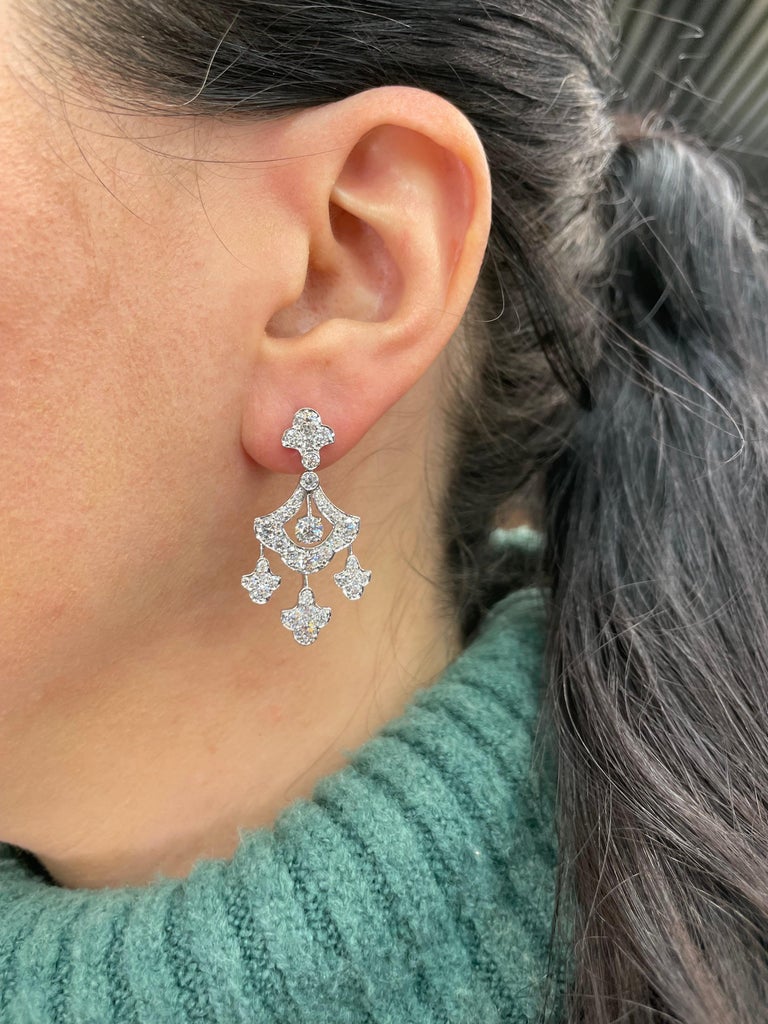 Drop Diamond Dangle Earrings- 18K Gold Plated Waterproof Sterling Silver