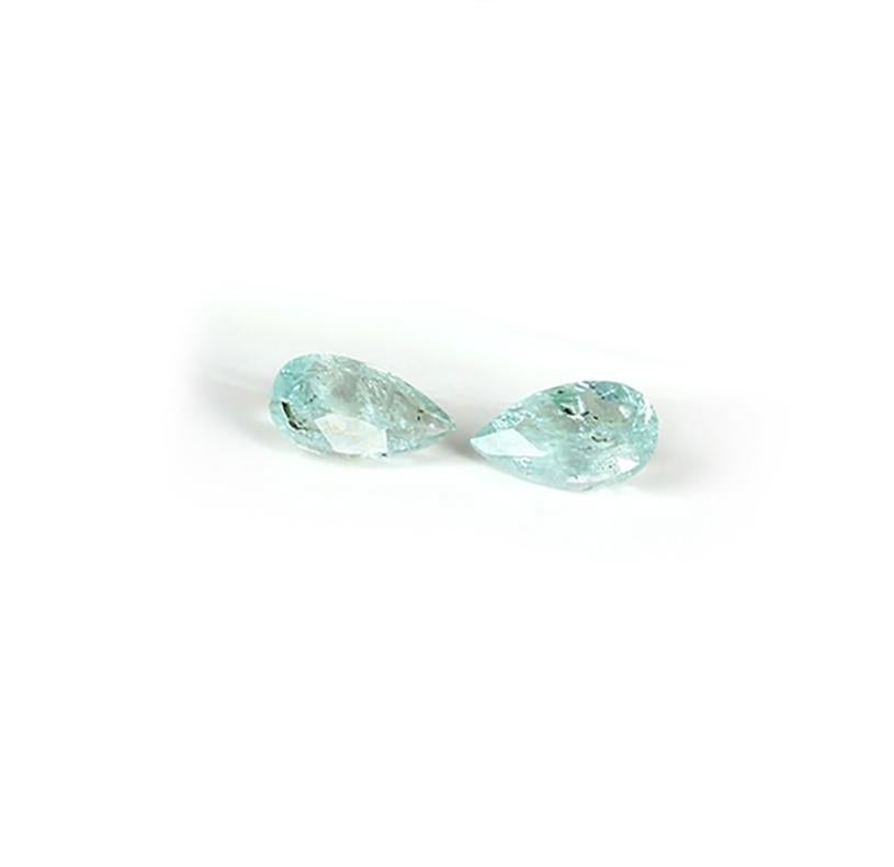 Contemporary 18 Karat White Gold Drop Earrings with Detachable Natural Paraiba Tourmalines For Sale