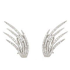 18 Karat White Gold Earrings and White Diamonds