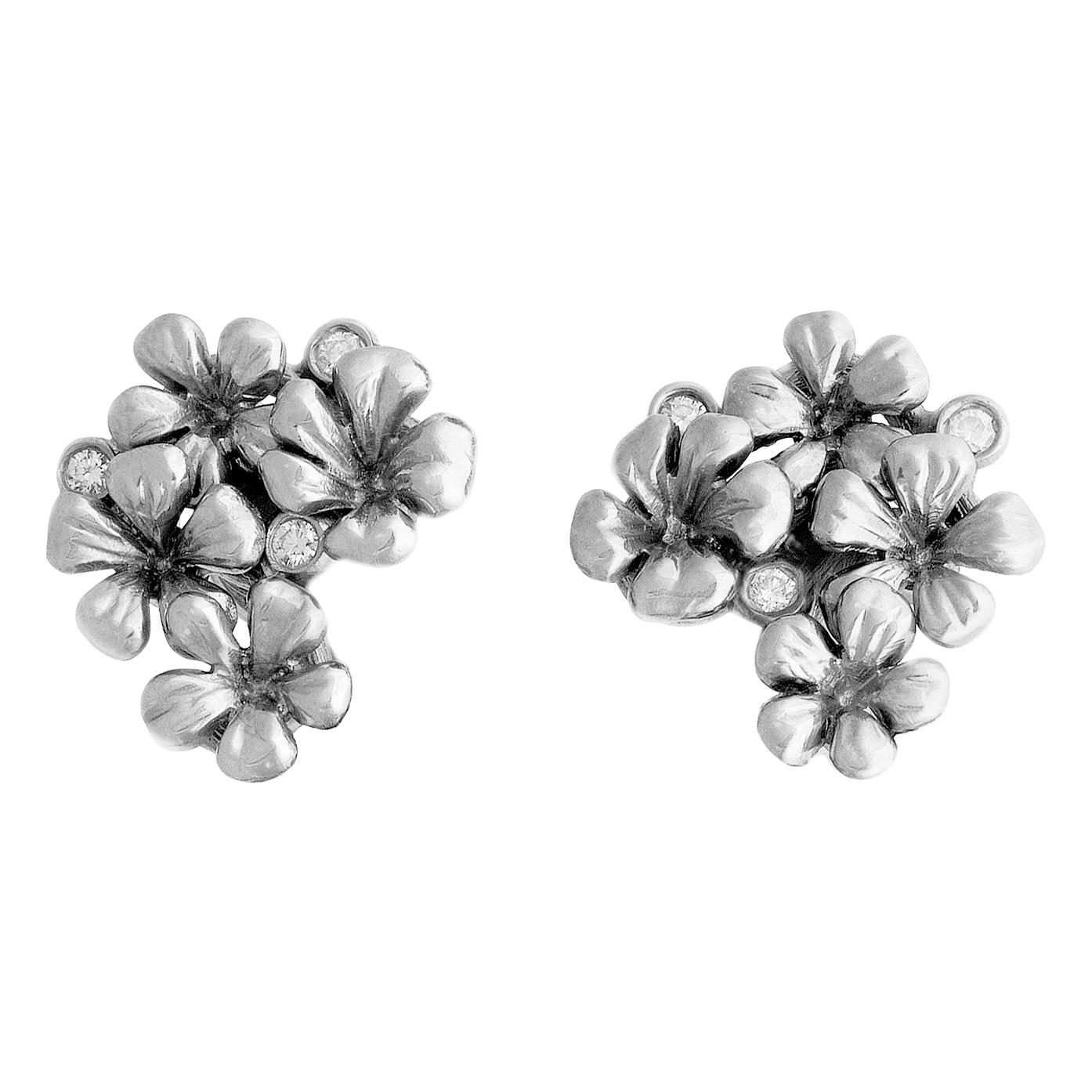 White Gold Earrings by the Artist with Diamonds Featured in Berlinale For Sale