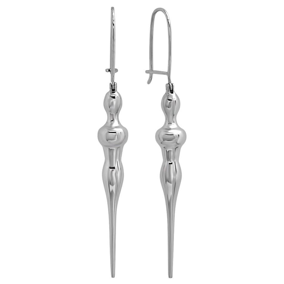 FARBOD 18 Karat White Gold Earrings "Unveil" For Sale