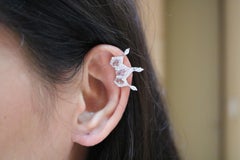 18 Karat White Gold Earrings with Rose Cut White Diamond "In Stock"