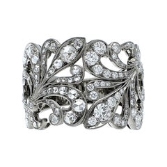 18 Karat White Gold Edwardian Half Full Cut Diamond Half Rose Cut Diamond Ring